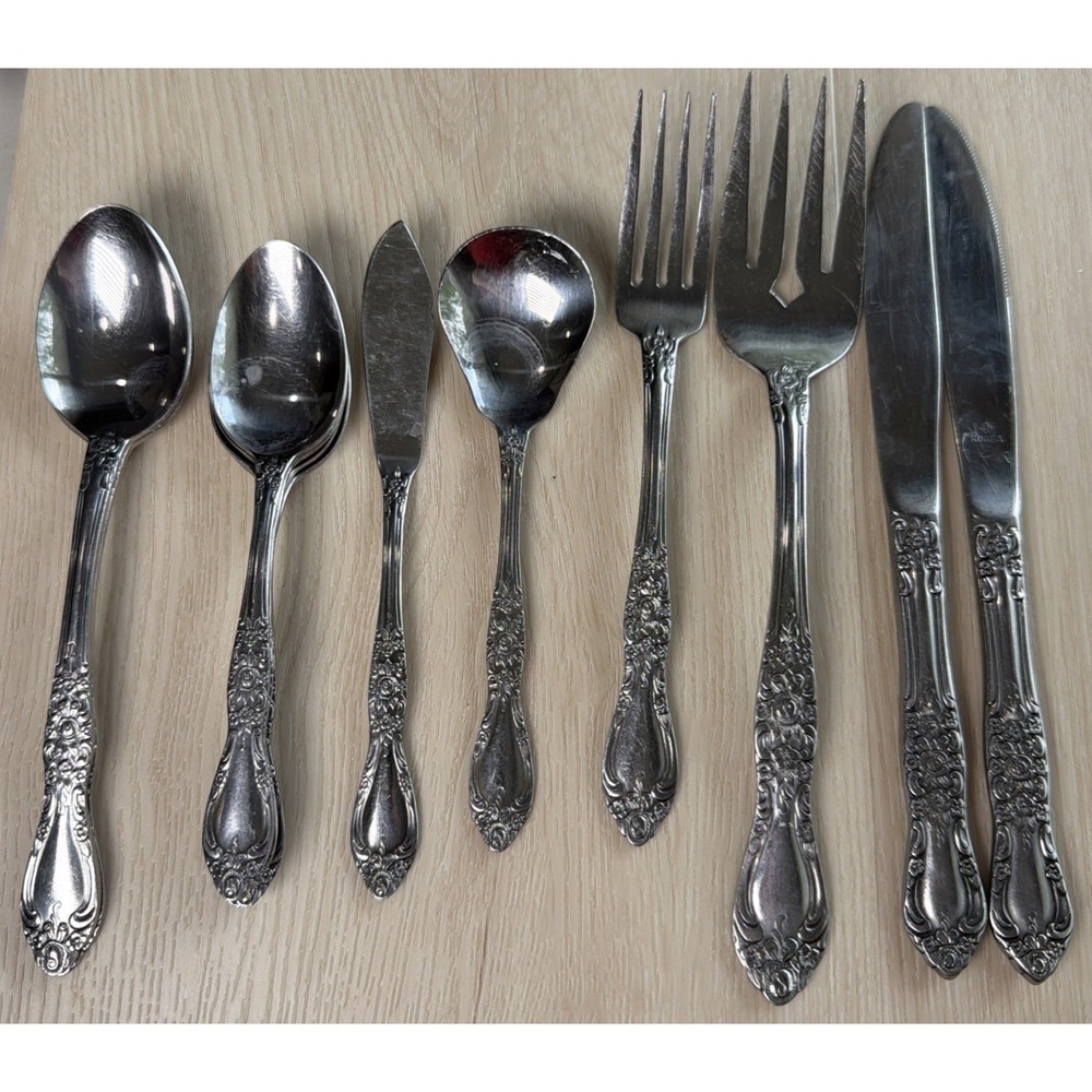 Vintage Northland Replacement Silverware Pieces Floral Handle  mixed lot